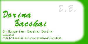 dorina bacskai business card